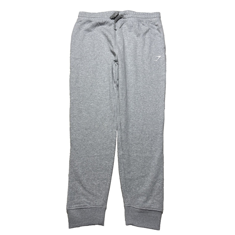 Gymshark Jogger Men's Size XL Gray Sweatpants White Logo Activewear Loungewear